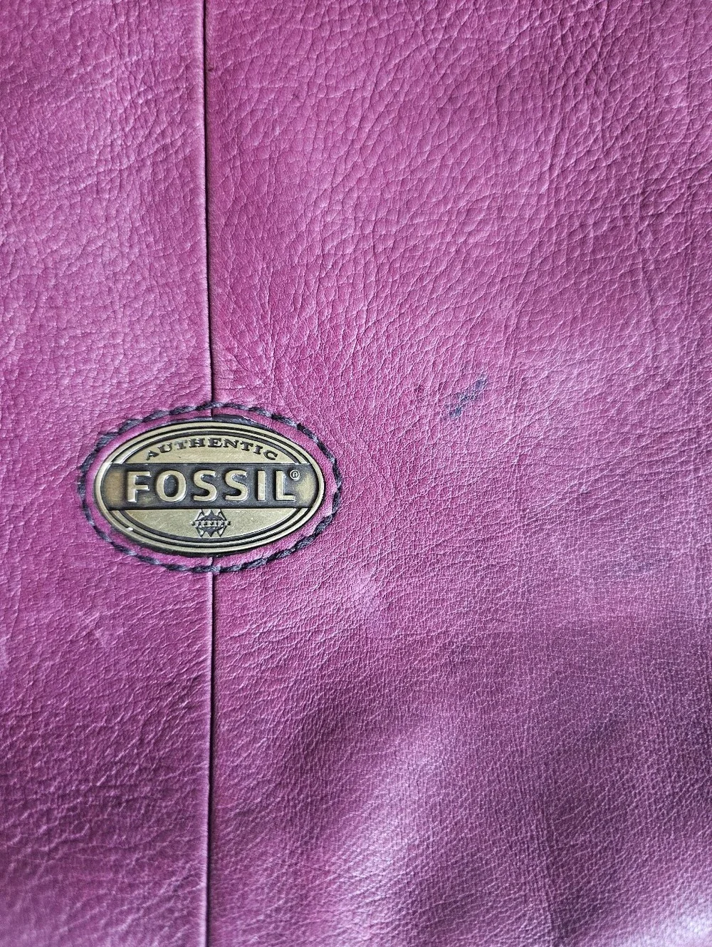 Fossil Plum Leather Crossbody Shoulder Bag